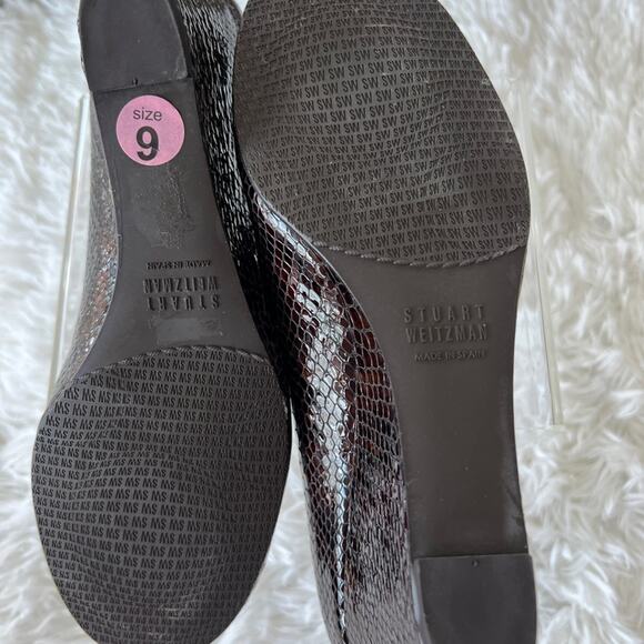 Stuart Weitzman Snake Print  Med wedge Shoes  Size 9B NWOT - Picture 4 of 5